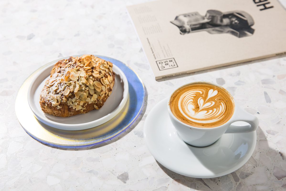 A pastry and cup of espresso served at Interstellar in Los Angeles