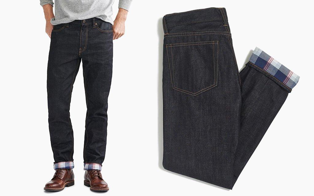 J.Crew flannel lined jeans for men