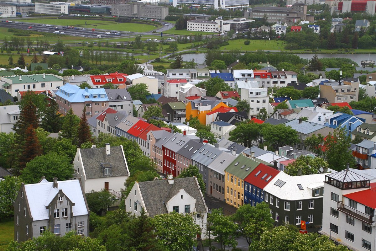 Houses in the city of Reykjavik, Iceland