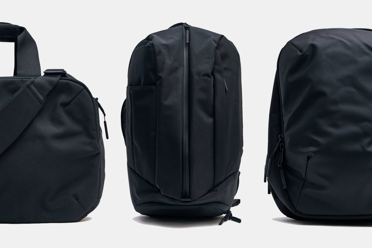 An Aer gym bag, duffel bag and backpack