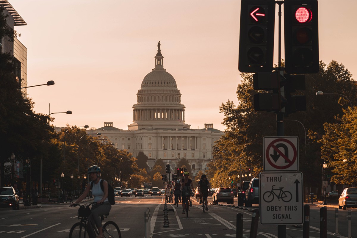 Bikers in front of the United States Capitol in Washington D.C.
