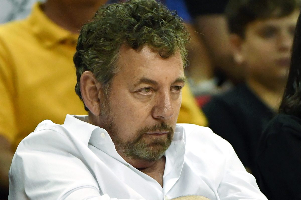 James Dolan slouches in his seat at a game