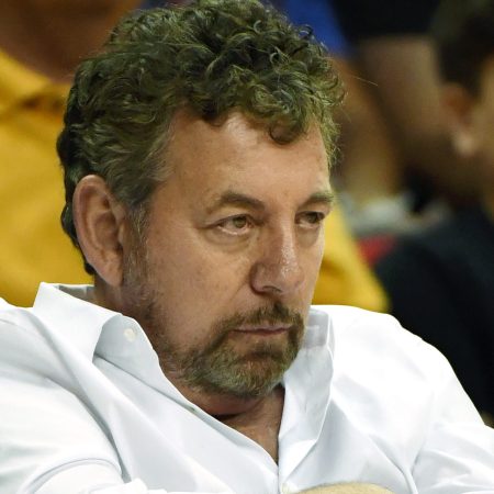 James Dolan slouches in his seat at a game