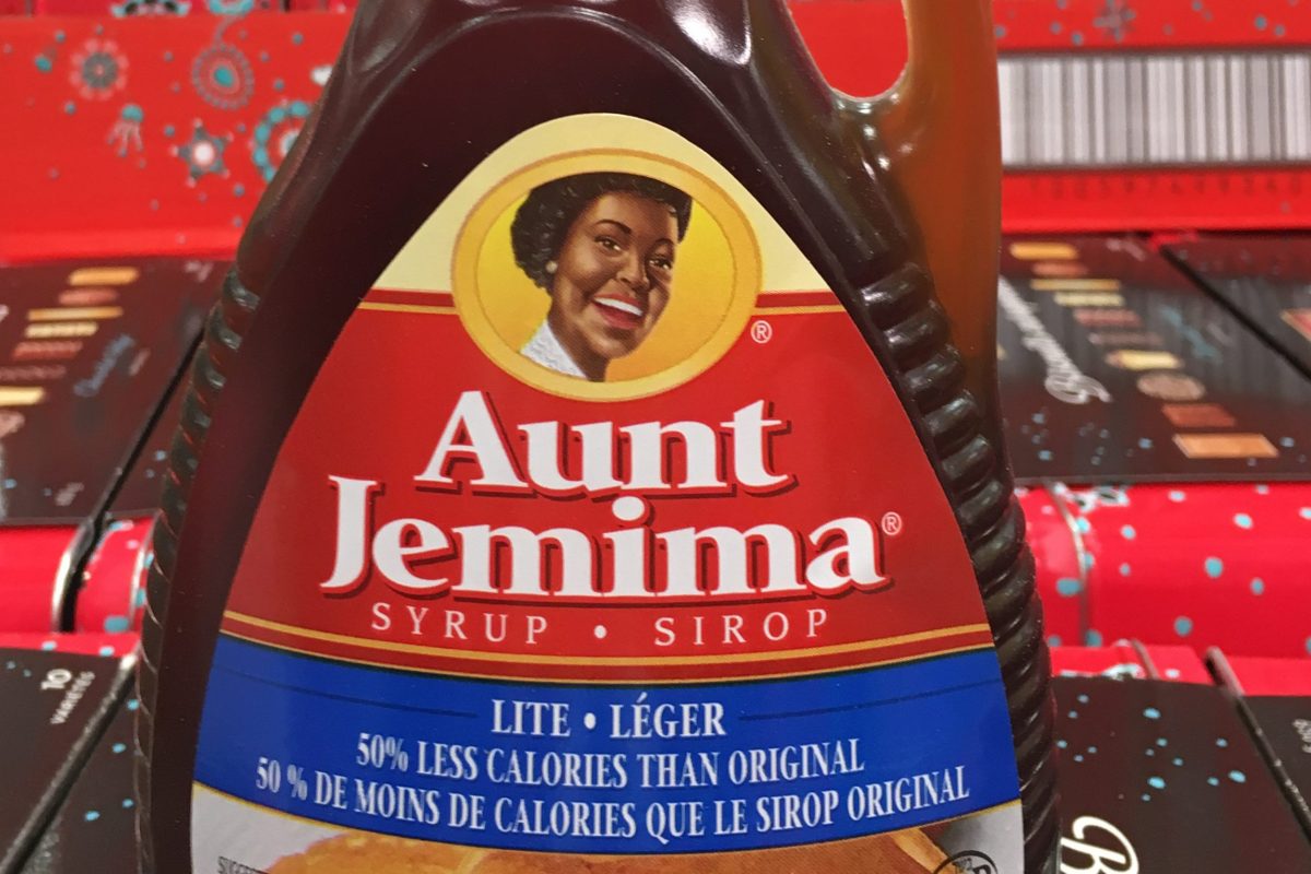Aunt Jemima Syrup label in bottle. (Photo by Roberto Machado Noa/LightRocket via Getty Images)