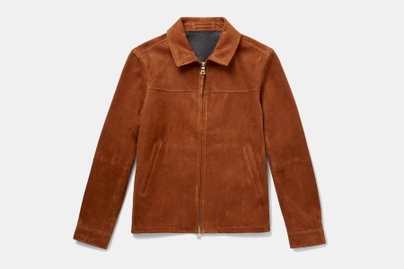 Mr P. Tobacco Suede Blouson Jacket on Sale at Mr Porter