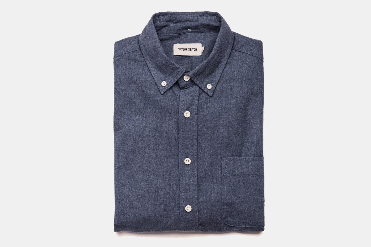 The Jack men's shirt from Taylor Stitch in Brushed Heather Navy