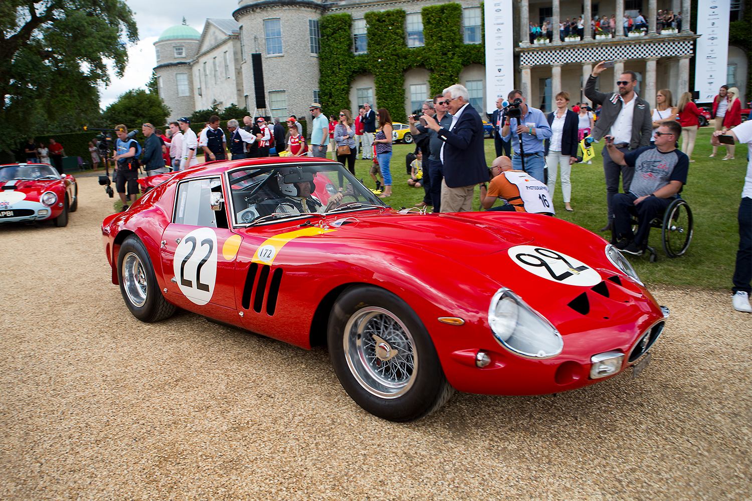 A Ferrari 250 GTO at the 70th anniversary celebration at Goodwood House in England
