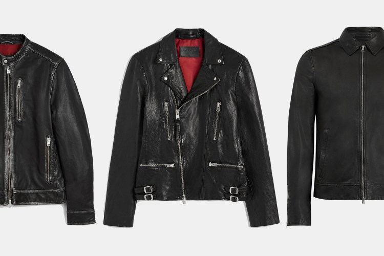 Three men's leather jackets from AllSaints