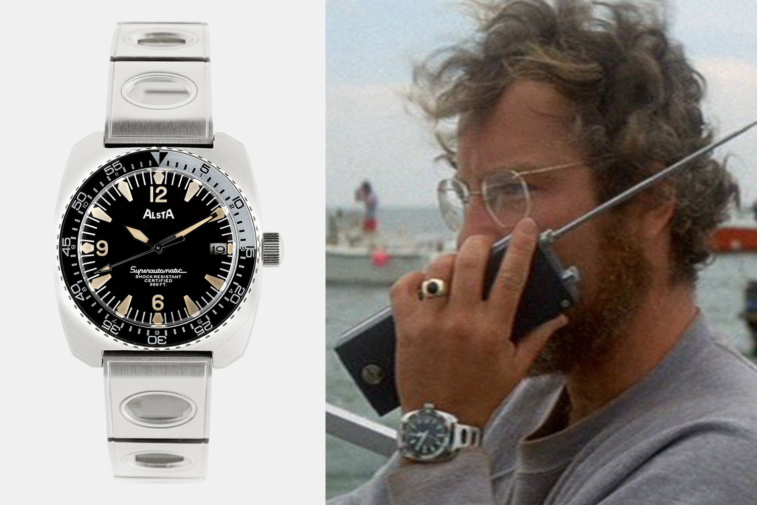 The new Nautoscaph Superautomatic watch from Alsta which was originally worn by Richard Dreyfuss in "Jaws"
