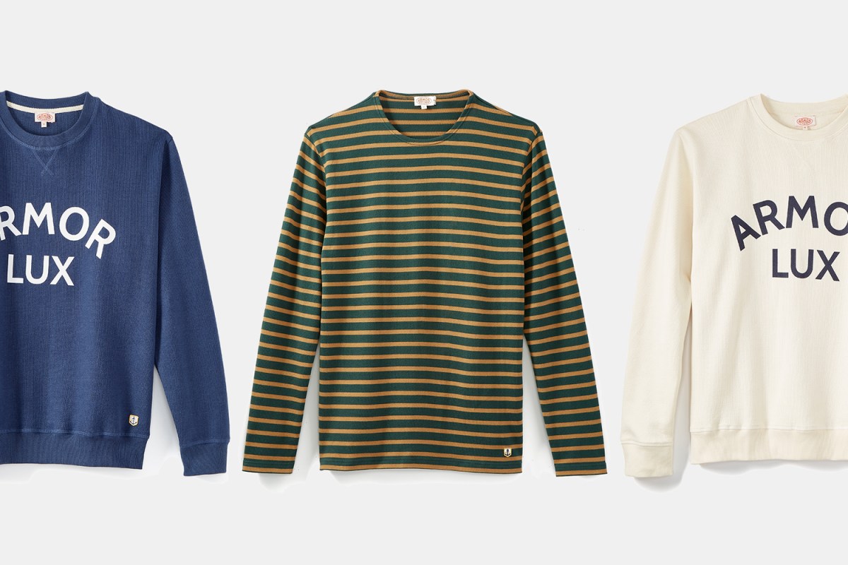 Armor-Lux Huckberry exclusive Breton stripe shirt and two sweatshirts