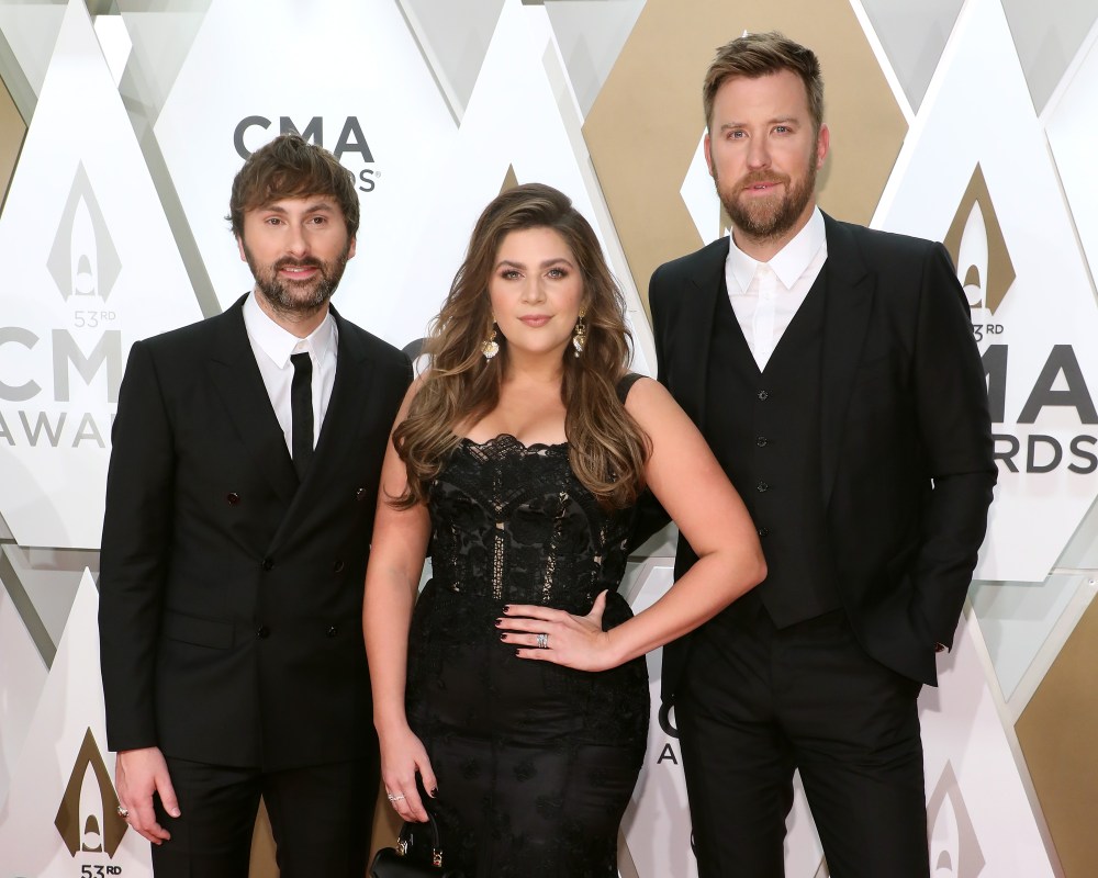 Dave Haywood, Hillary Scott, and Charles Kelley of Lady Antebellum attend the 53nd annual CMA Awards at Bridgestone Arena on November 13, 2019 in Nashville, Tennessee. (Photo by Taylor Hill/Getty Images)