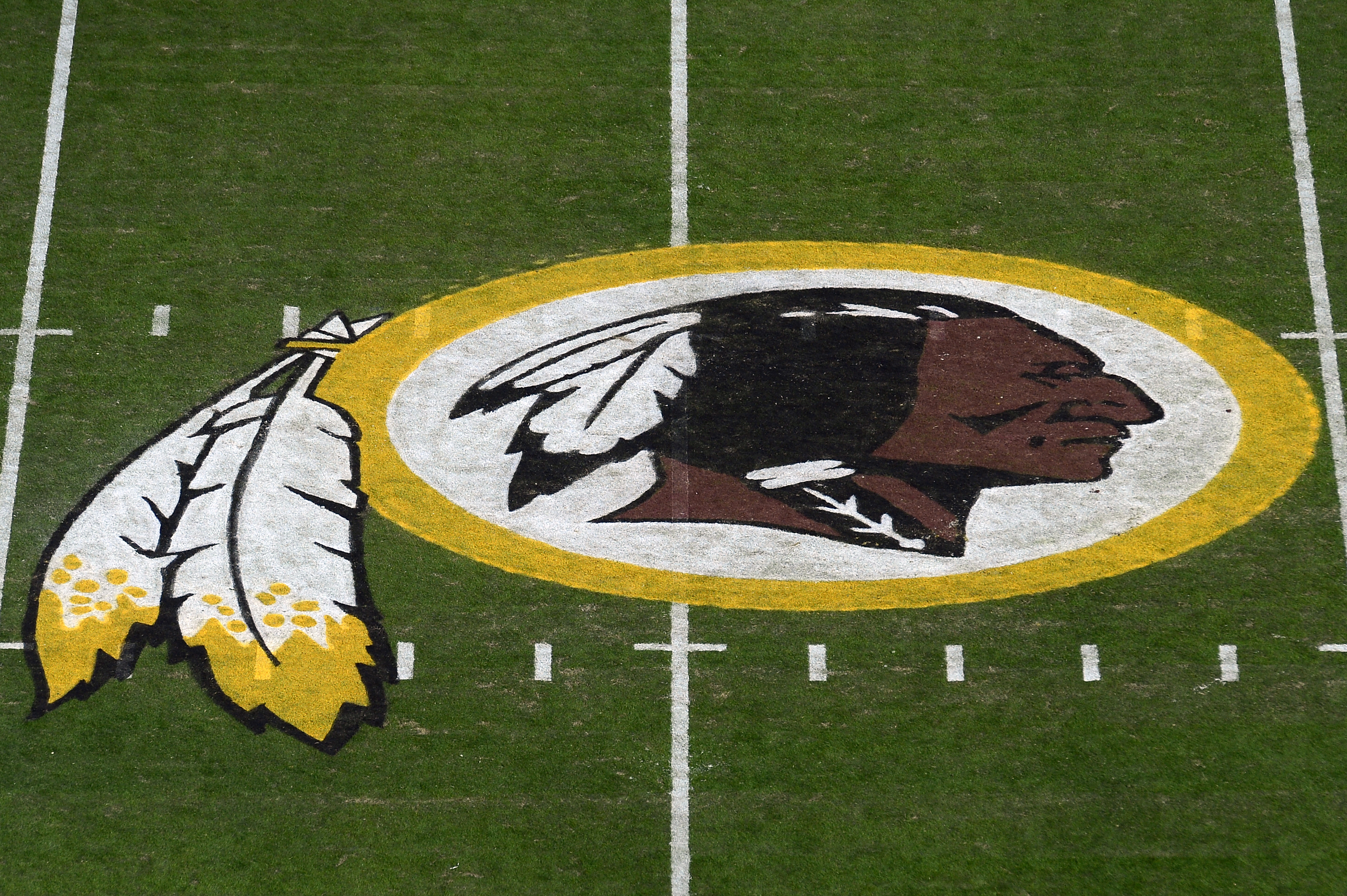 A general view of the Washington Redskins logo. (Patrick McDermott/Getty)