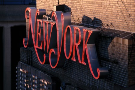 New York Magazine Logo on Building Exterior (Photo by James Leynse/Corbis via Getty Images)