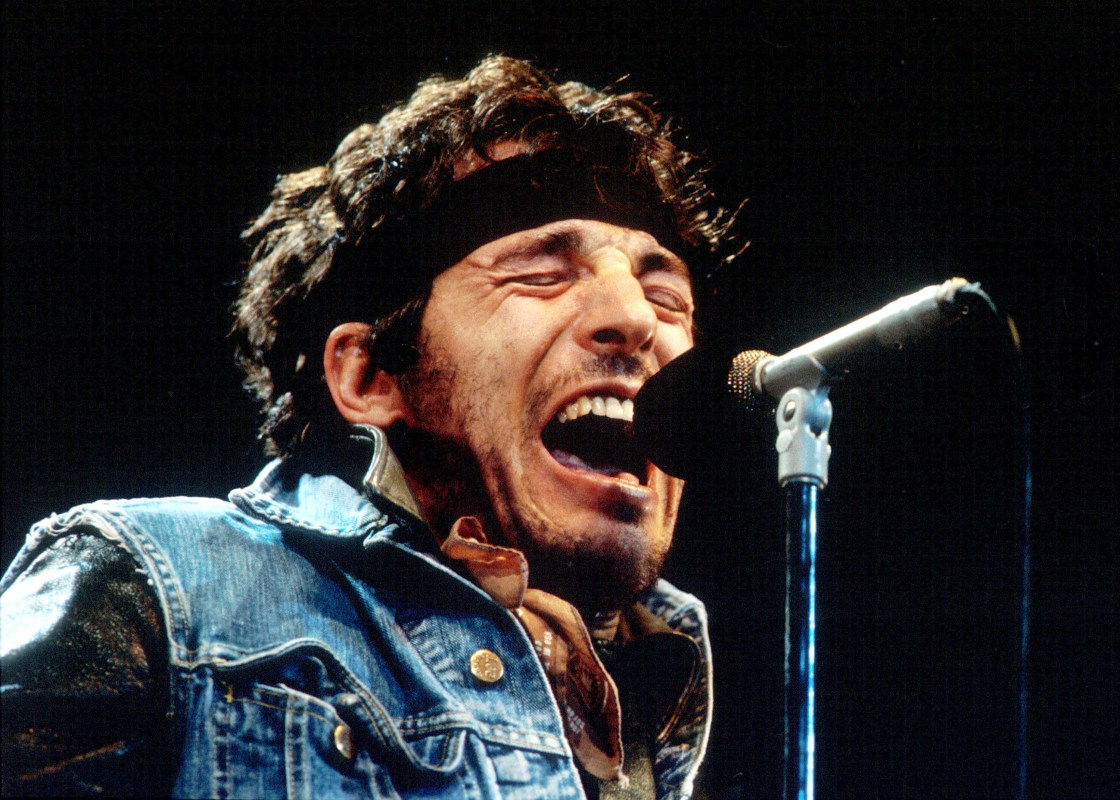 Bruce Springsteen performs during the last show of the 1985 'Born in the U.S.A. Tour'. in Los Angeles, California (Photo by Bob Riha Jr/WireImage)