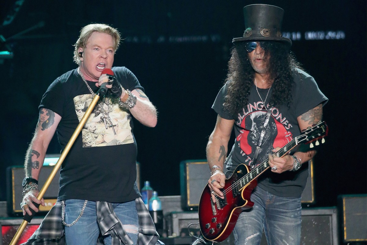 Axl Rose and Slash of Guns N' Roses perform in concert during weekend one of the 2019 ACL Fest at Zilker Park on October 4, 2019 in Austin, Texas