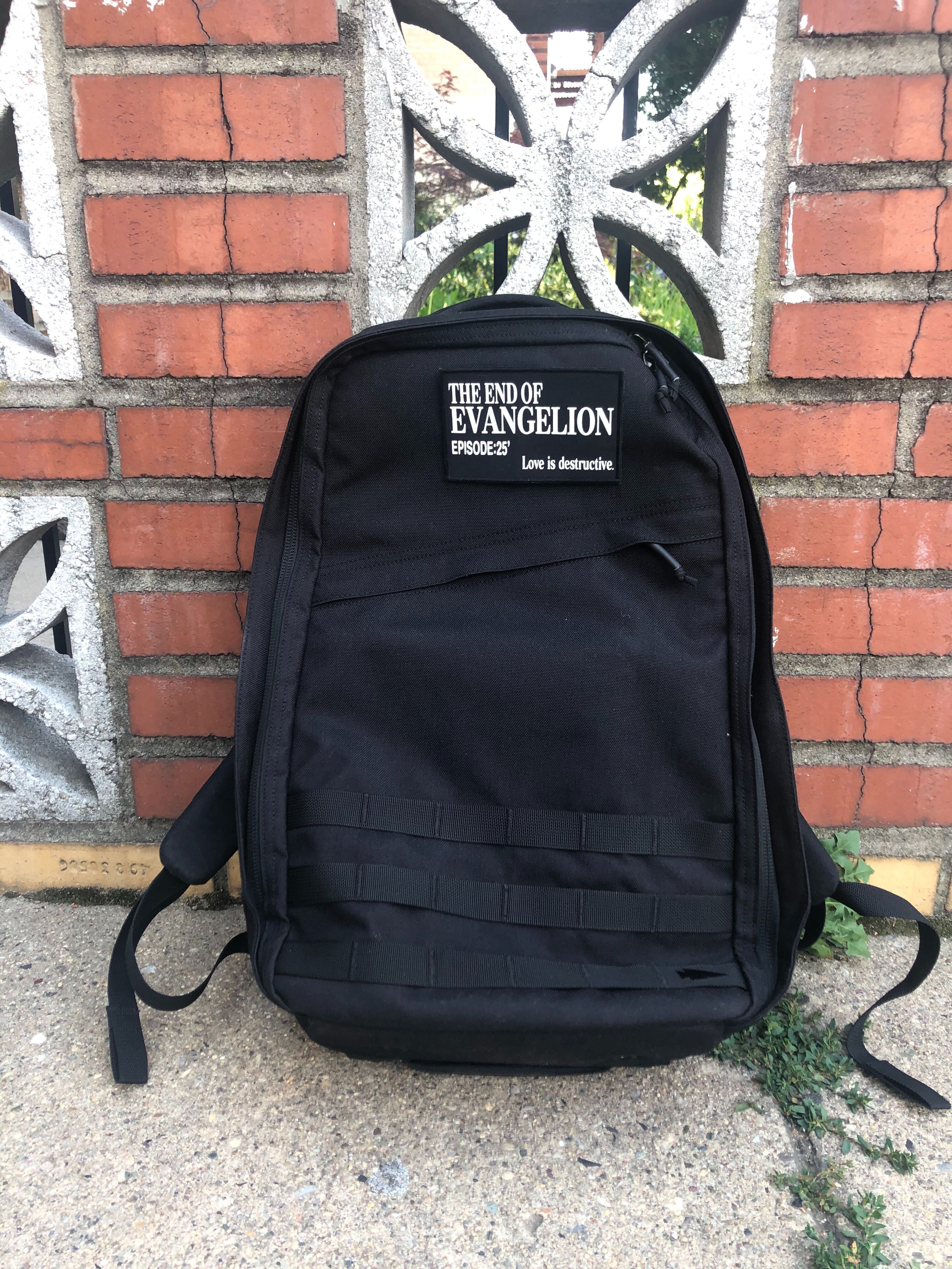 The writer's GoRuck GR1. There's a military-style velcro spot for you to add any patch you want to the back.