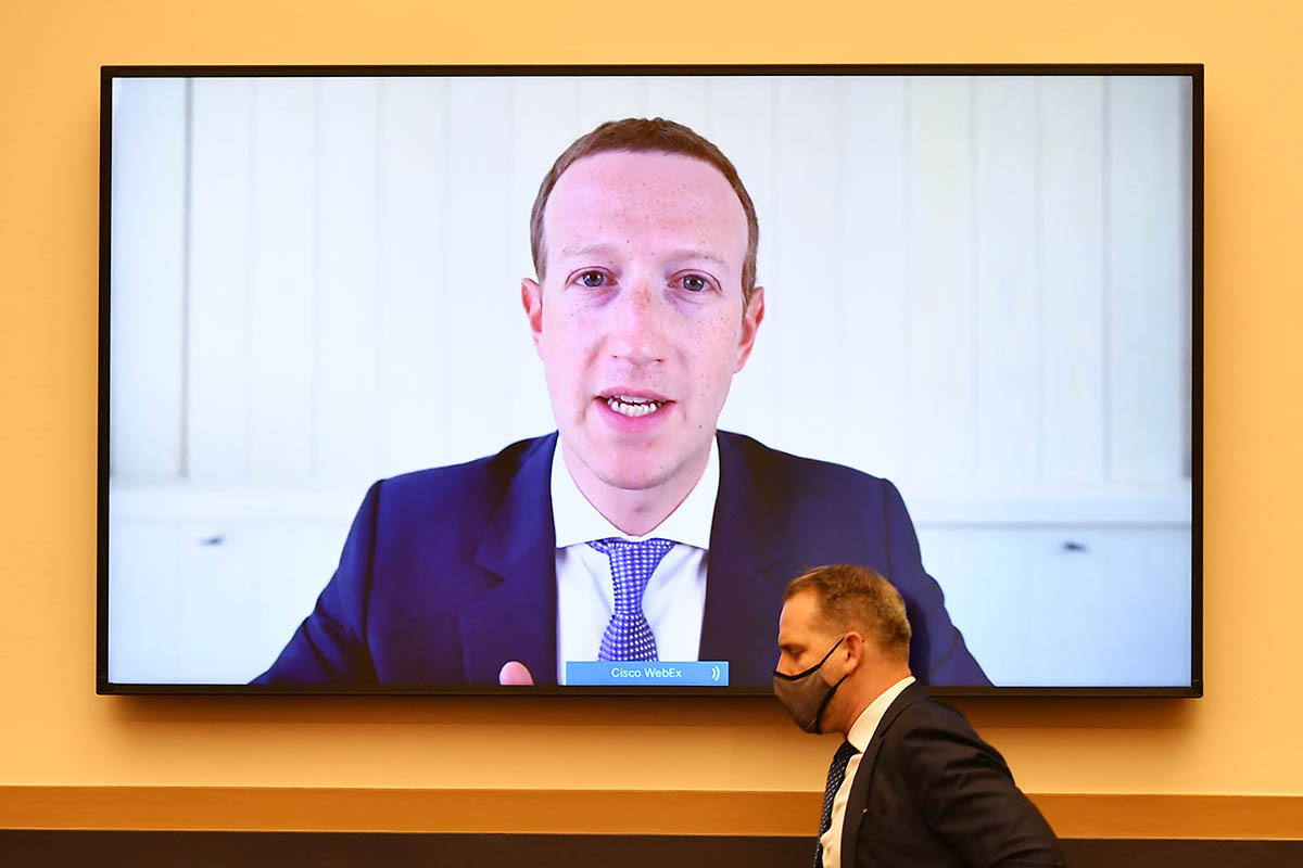 Mark Zuckerberg on video conference