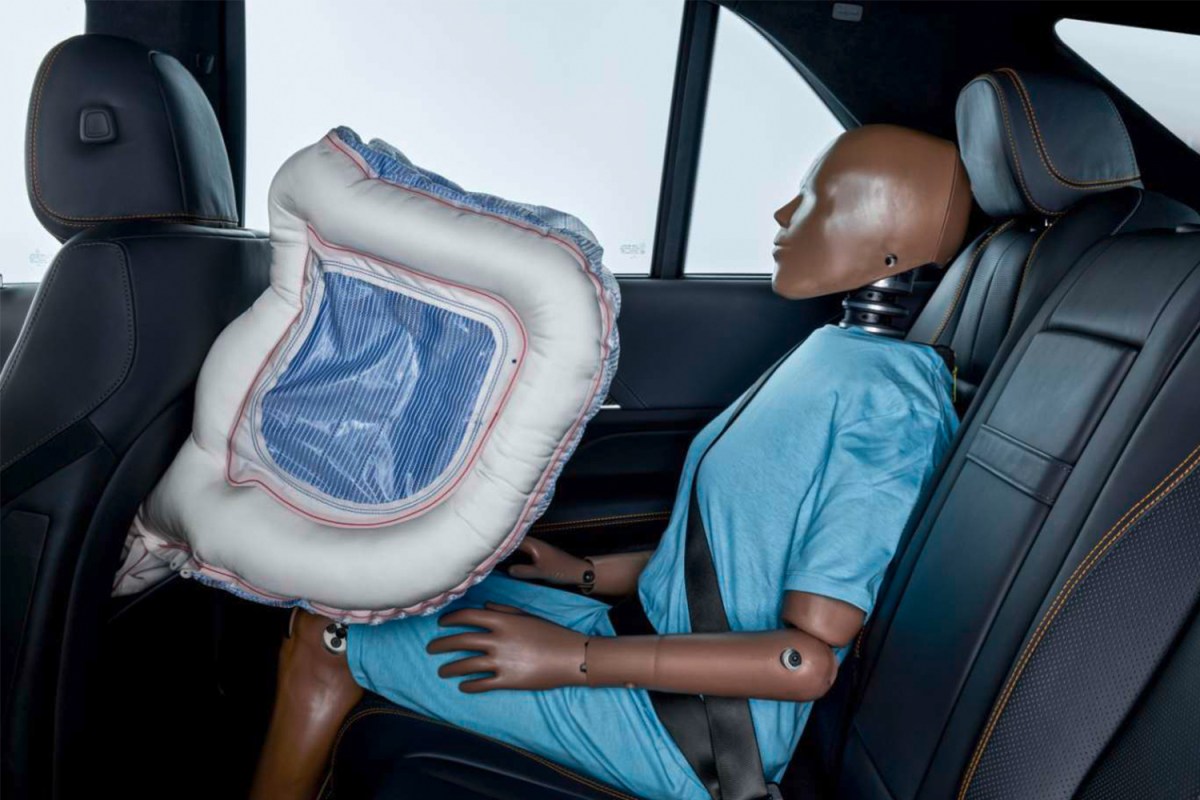 Back seat airbags in the new Mercedes-Benz S-Class luxury sedan