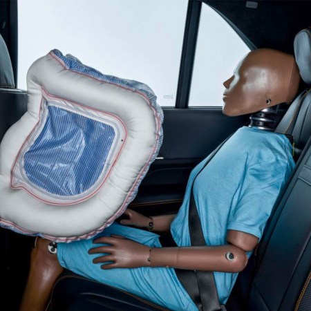 Back seat airbags in the new Mercedes-Benz S-Class luxury sedan