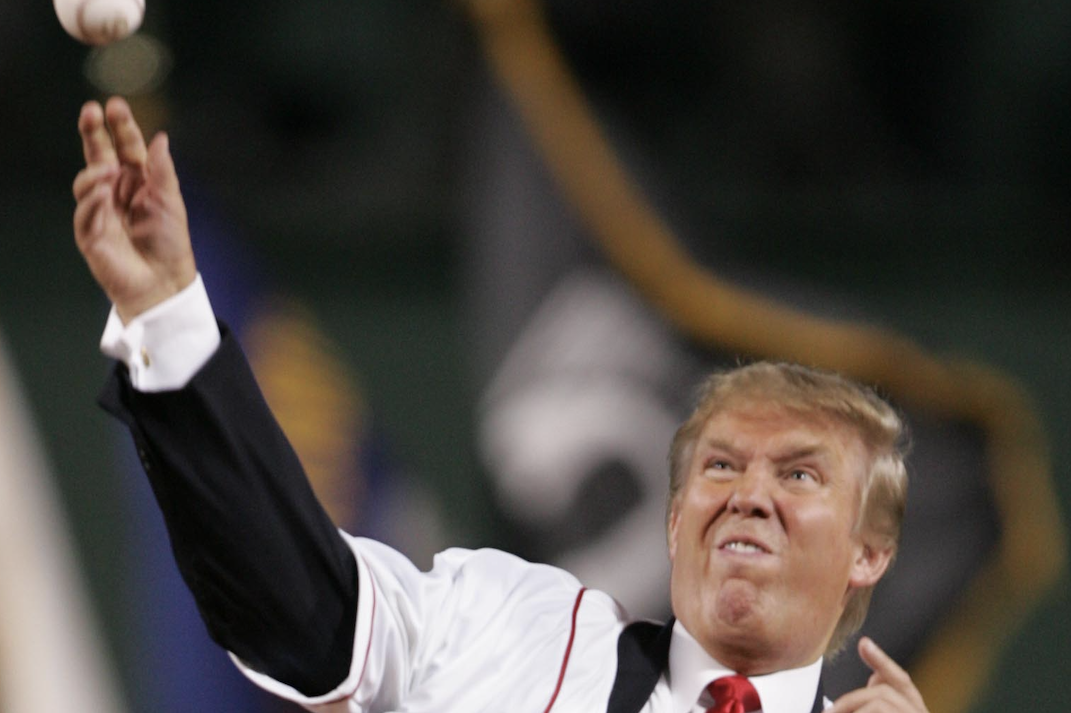 Donald Trump Throwing Out First Pitch At Fenway