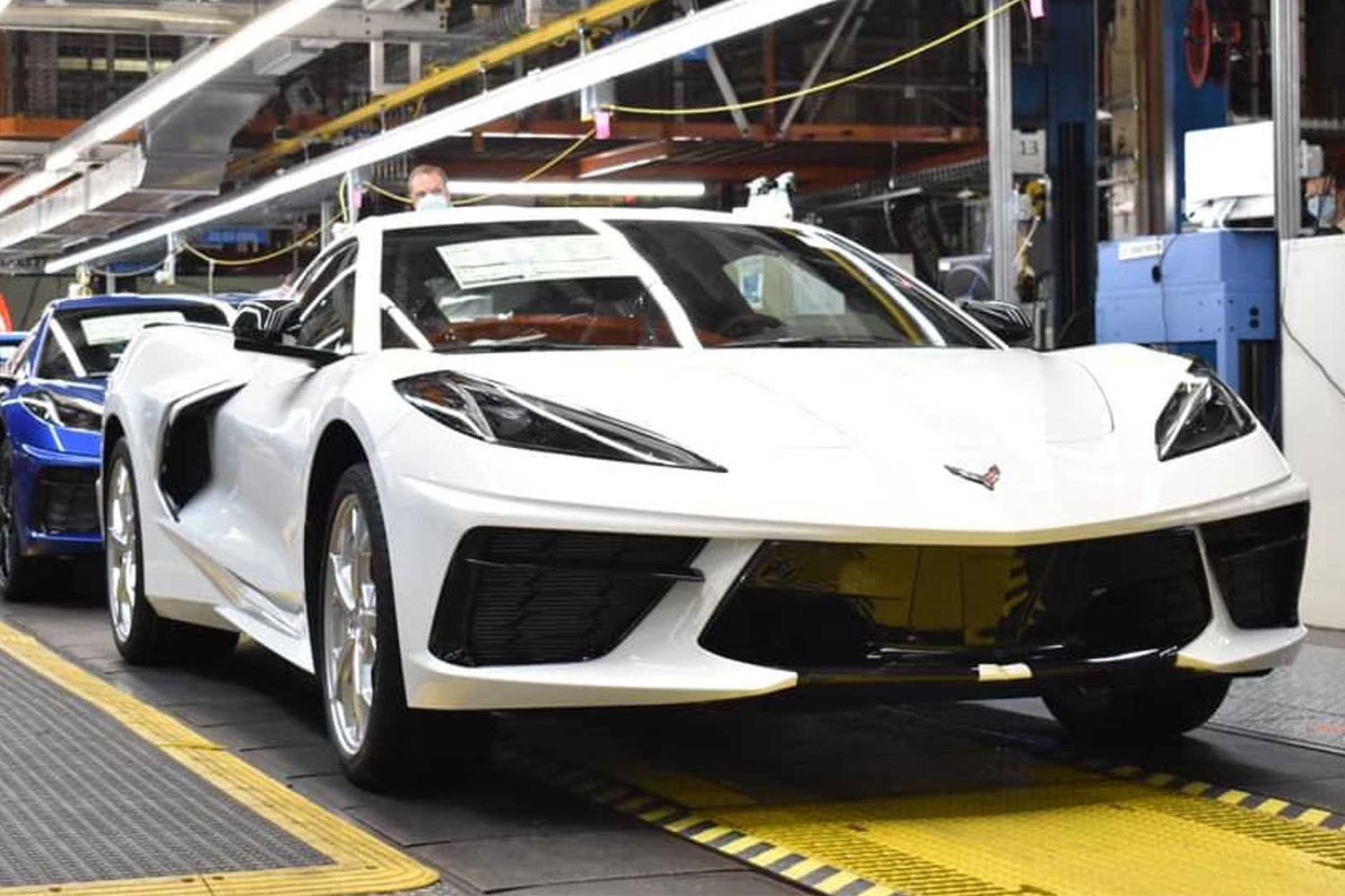 The 1,750,000th Chevrolet Corvette on the Bowling Green assembly line at GM