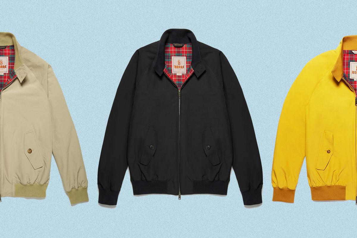 Baracuta G9 men's jackets in natural, navy and yellow