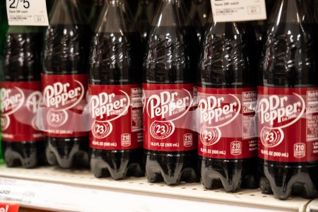 Bottles of Dr Pepper seen in a Target superstore