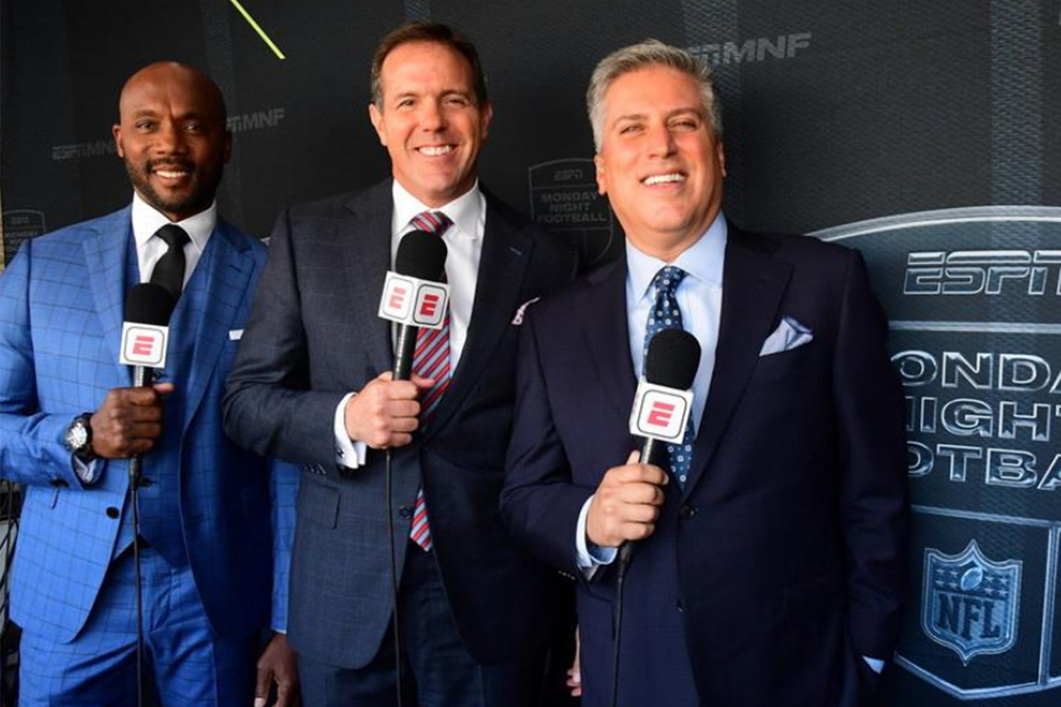 Louis Riddick, Brian Griese and Steve Levy (L-R) will be the new "Monday Night Football" crew on ESPN