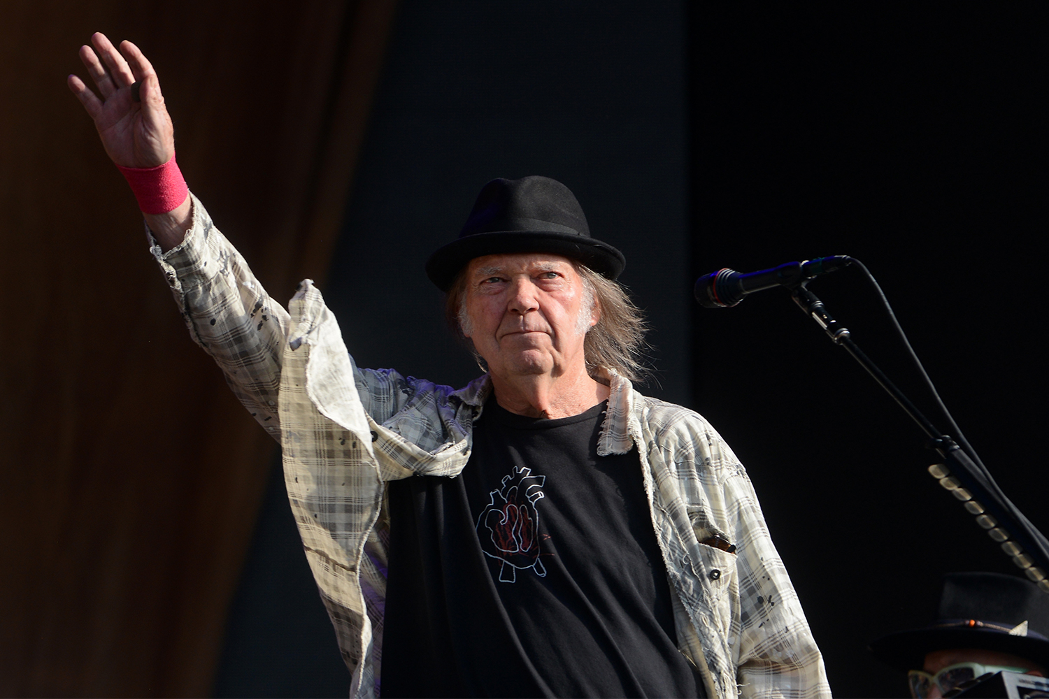 Neil Young performs on stage in Hyde Park on July 12, 2019 in London, England