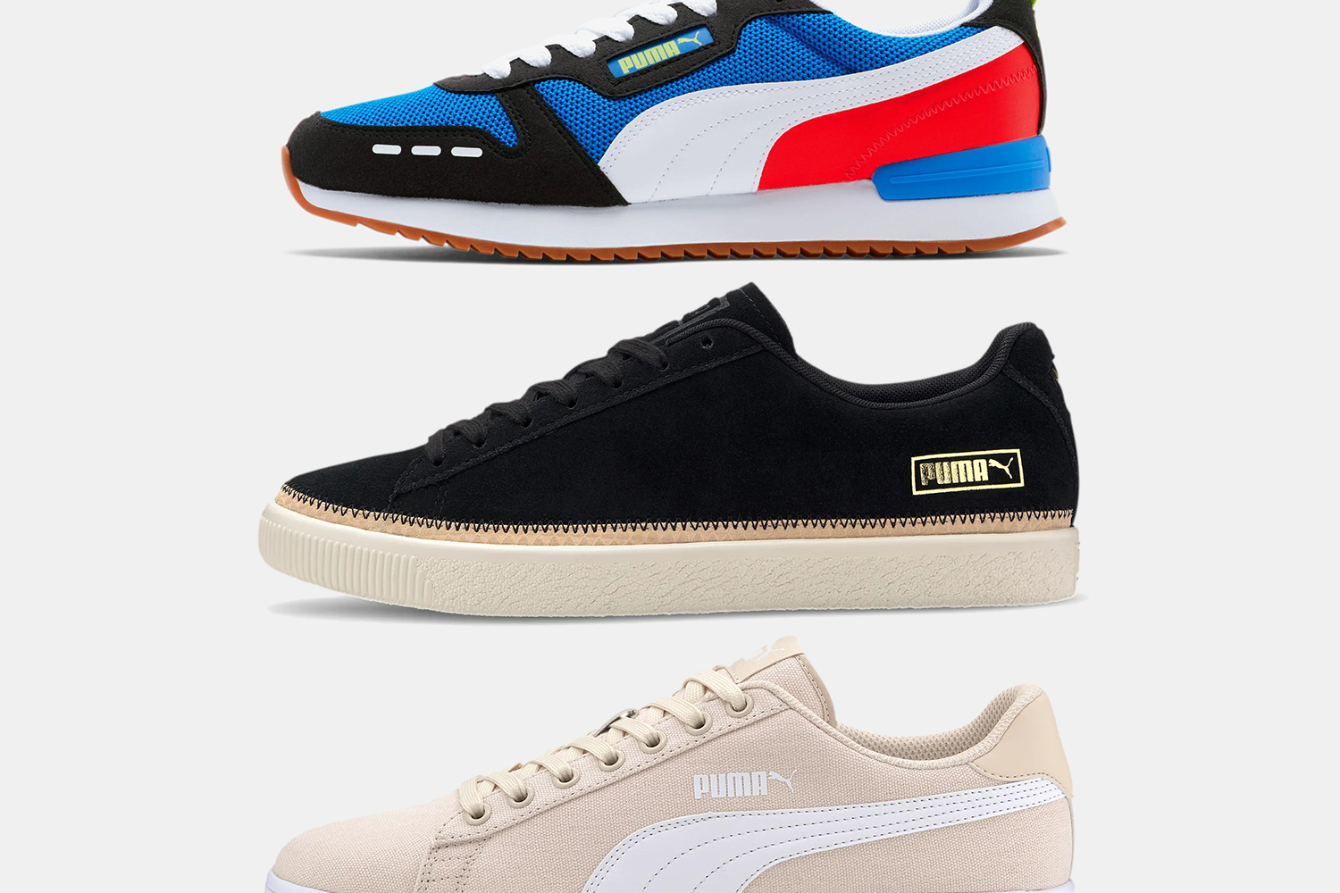 Puma R78, Suede Trim DLX and Smash v2 Canvas men's sneakers