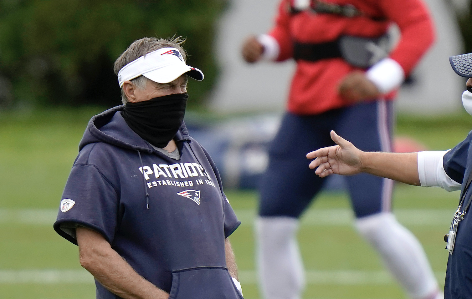Head coach Bill Belichick of the New England Patriots during training camp.