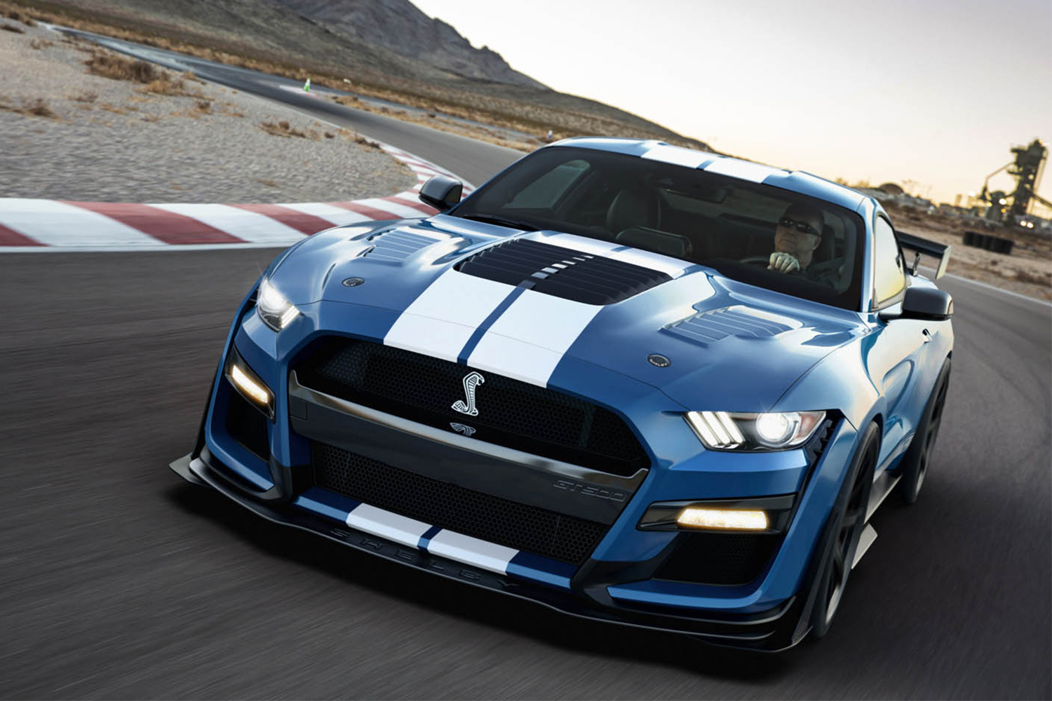 Shelby American Mustang GT500SE on a race track