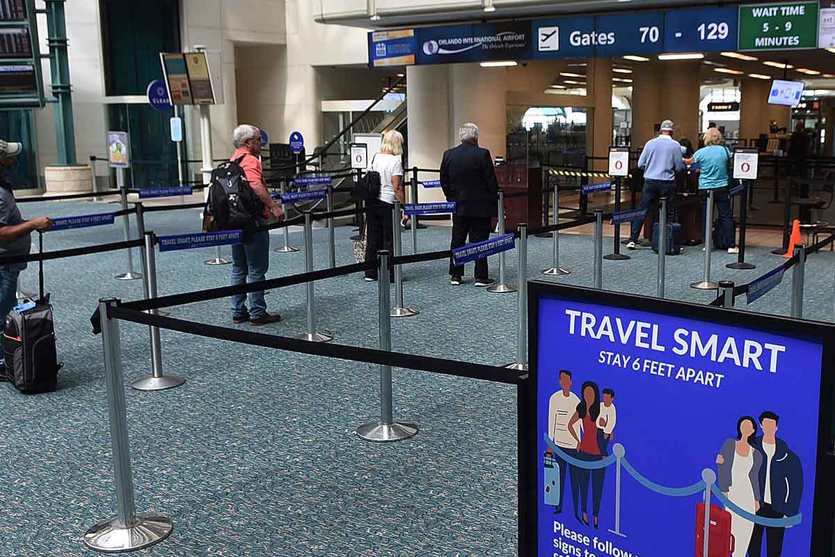 TSA line at Orlando International Airport