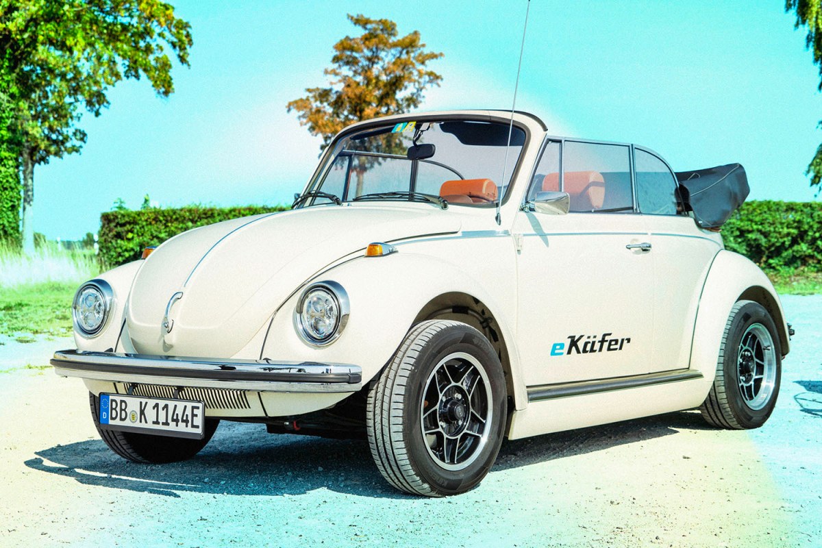 An electric Beetle, or e-Kafer in German, from eClassics and Volkswagen