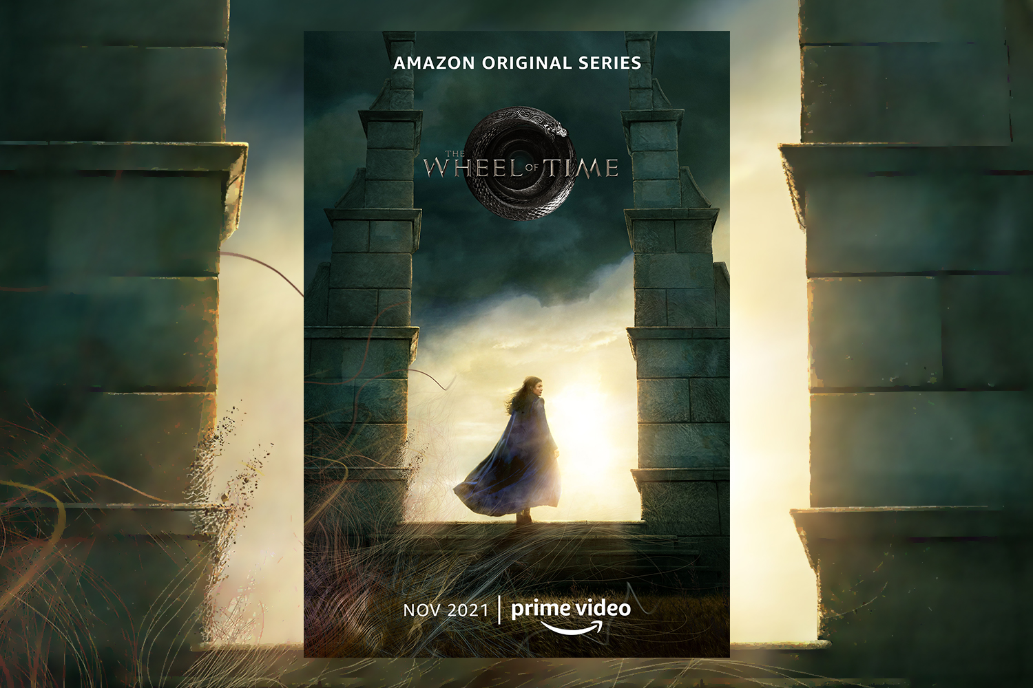 A poster for the new Amazon Original Series "The Wheel of Time," which will debut on Prime Video in November. It's based on Robert Jordan's high fantasy book series.