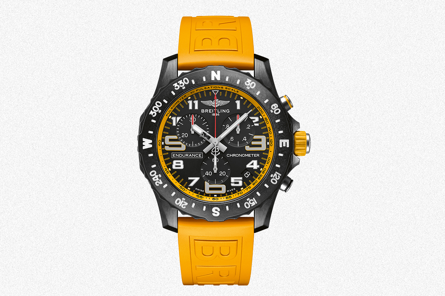 yellow Breitling Endurance Pro sports watch