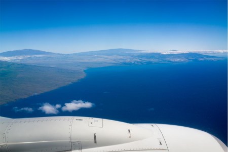 Hawaii from an airplane window