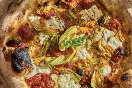 Justin Smillie's cast-iron zucchini pizza.