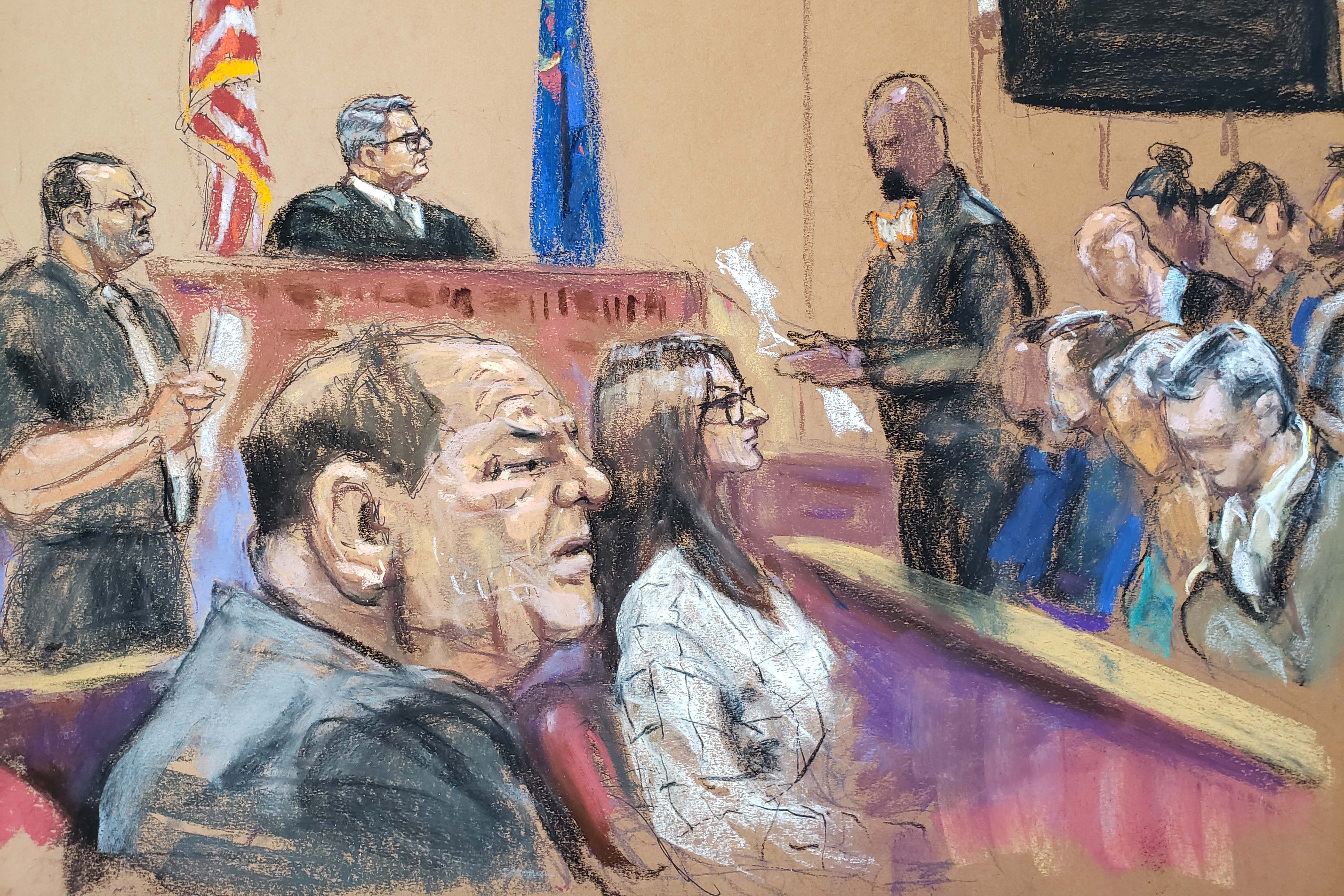 harvey weinstein courtroom drawing