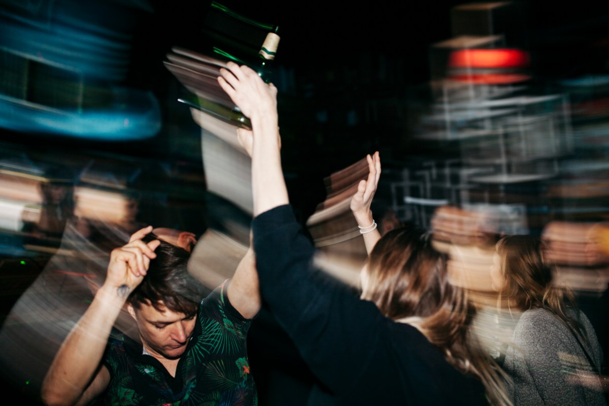 college students dancing at a party