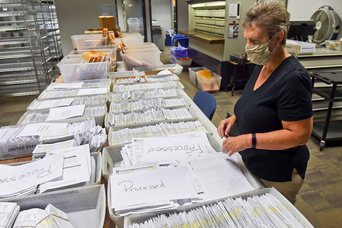 Mail-in ballot processing in Reading, PA