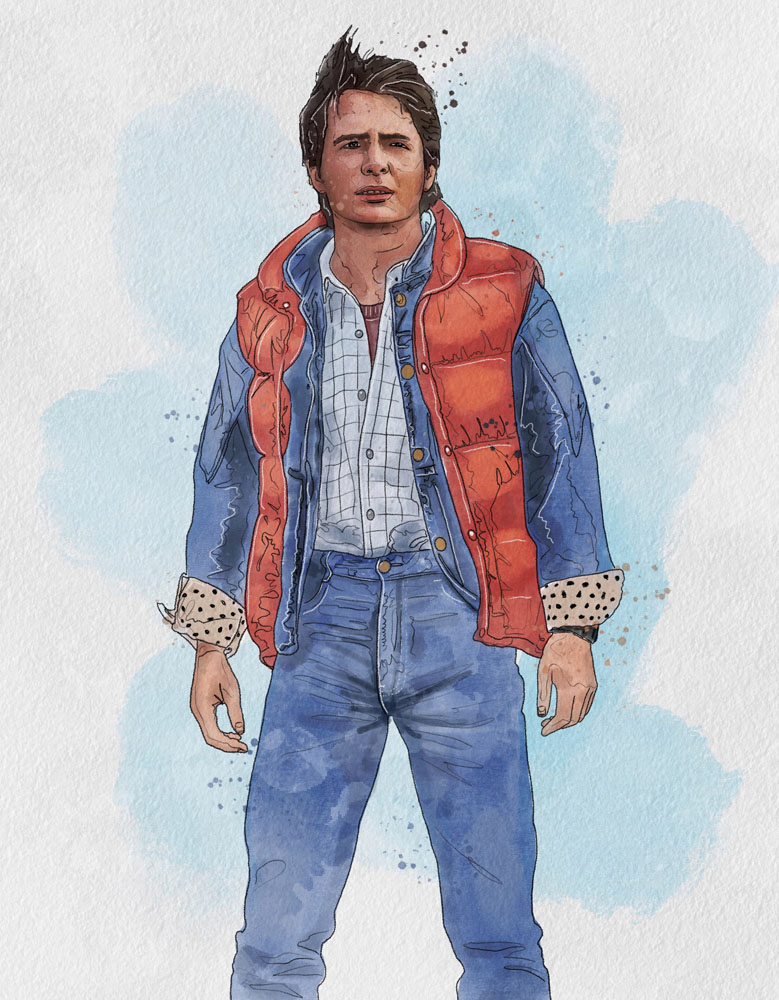 michael j fox marty mcfly back to the future outfit fashion