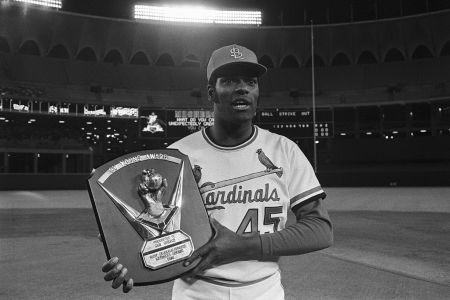 Bob Gibson Holding Award