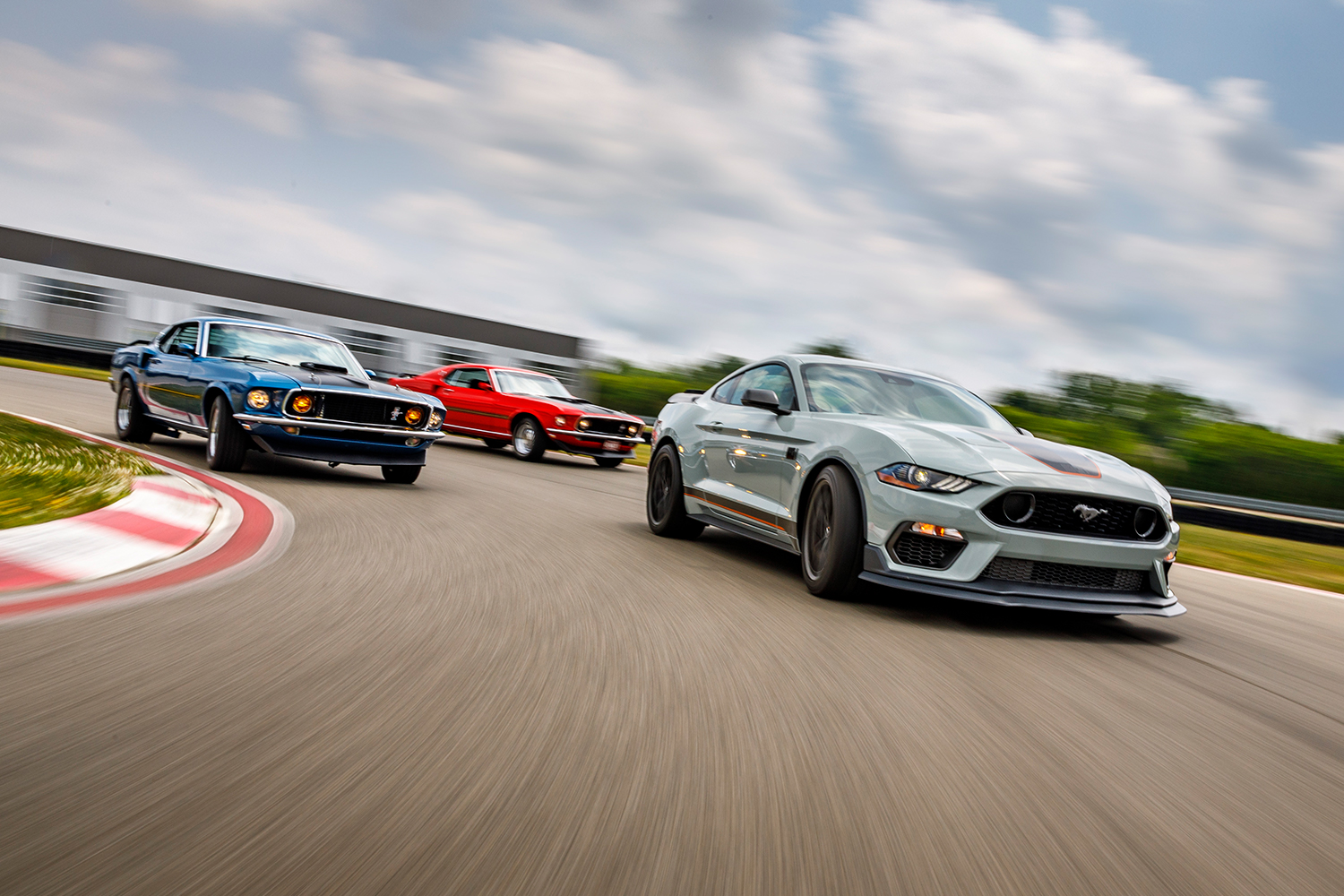 new and old Mustang Mach 1 cars