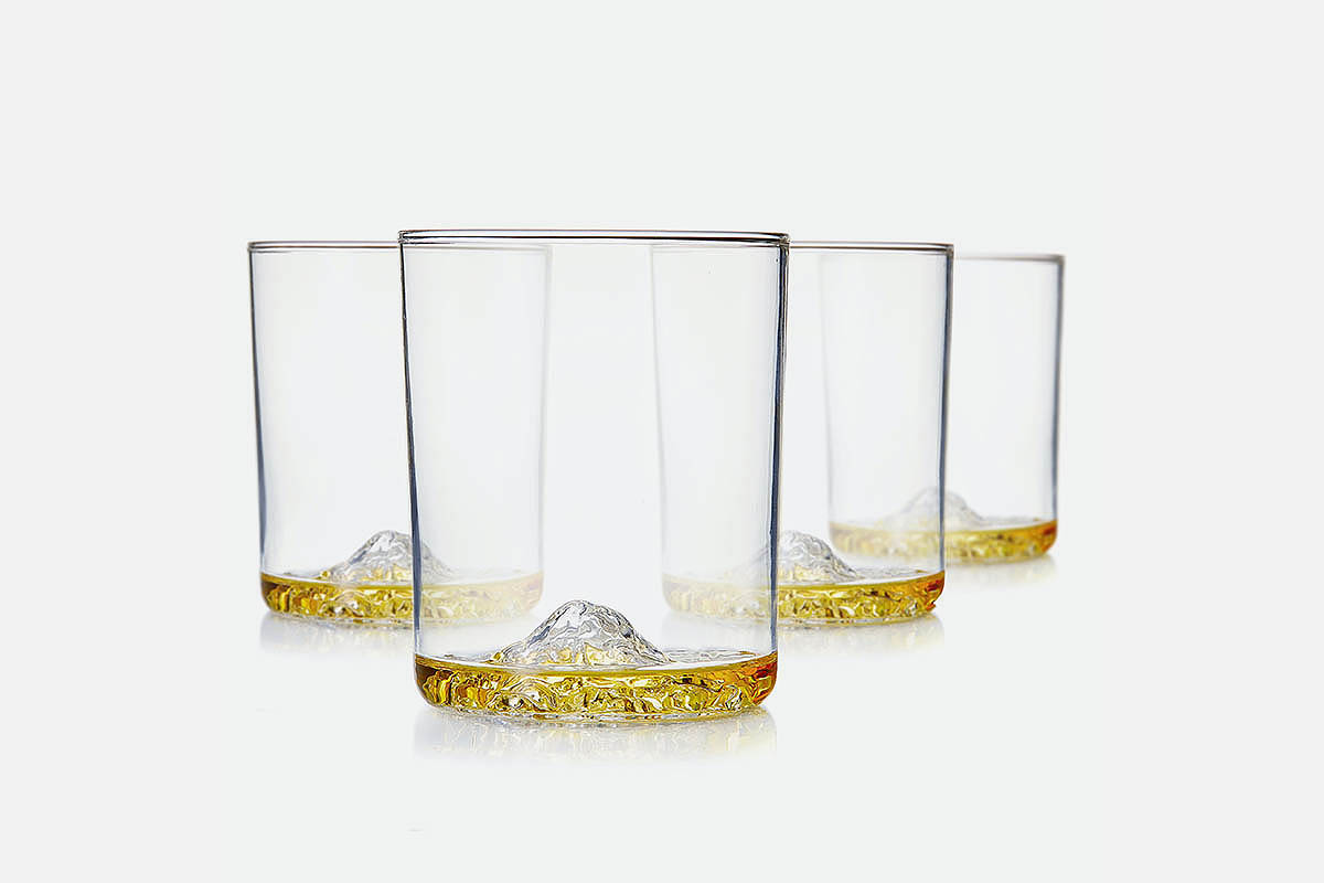 Whiskey Peaks glasses on sale at Huckberry