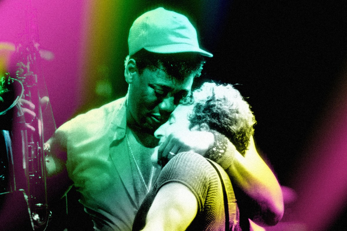 Bruce Springsteen and Clarence Clemons Embrace on Stage