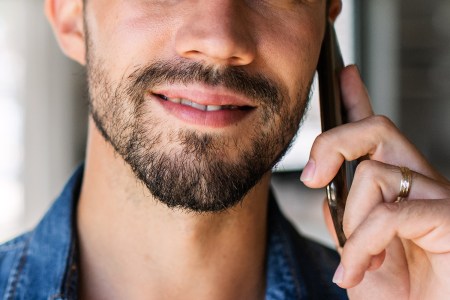 man talking on phone