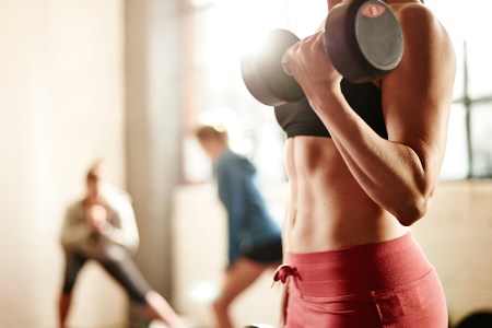 lifting weights at gym