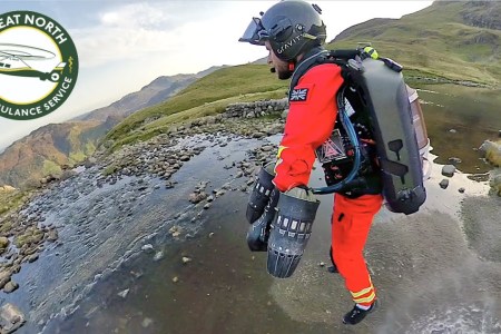 Jet suit rescue test