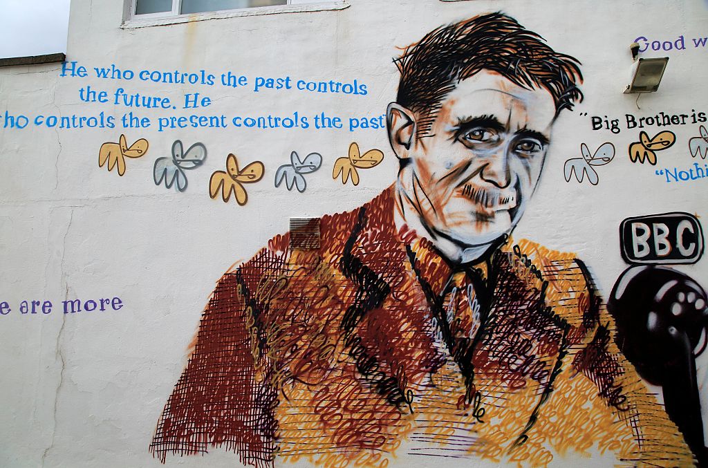 George Orwell mural picture Southwold, Suffolk, England, Uk